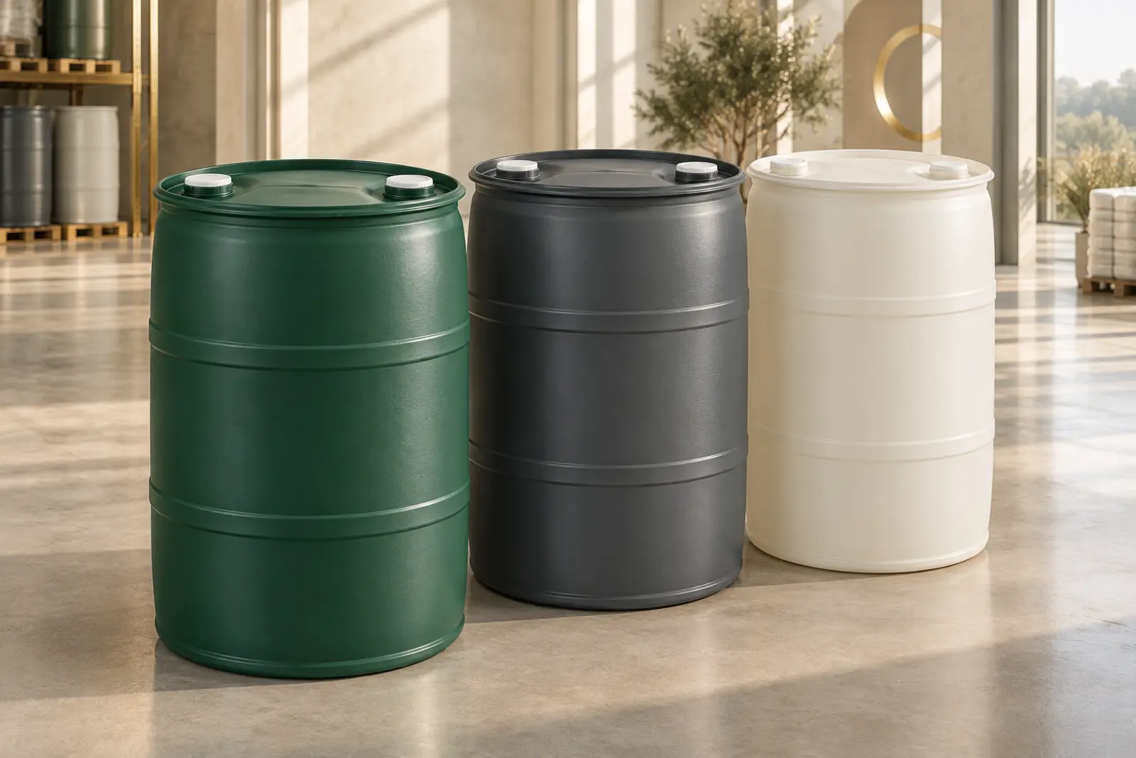 200 litre industrial drums made from HDPE